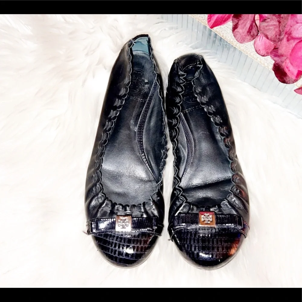 TORY BURCH Croc Cap Toe Flat